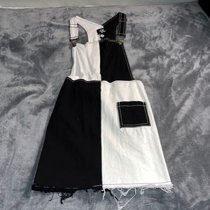 Valfre black and white overall pinafore dress